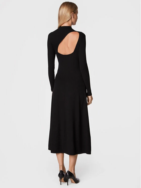 Sisley Γυναίκες Πλεκτά Φορέματα Φόρεμα υφασμάτινο 14ETMV005 Μαύρο Regular Fit 5 Sisley Γυναίκες Πλεκτά Φορέματα Φόρεμα υφασμάτινο 14ETMV005 Μαύρο Regular Fit - Image 3