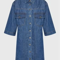 Sisley Γυναίκες Φορέματα σε Στυλ Πουκάμισο & Σεμιζιέ Φόρεμα τζιν 4FU6LV023 Μπλε Regular Fit -Sisley Εκπτώσεις unnamed file 242