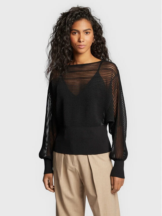 Sisley Γυναίκες Πουλόβερ 11APM1018 Μαύρο Relaxed Fit 3 Sisley Γυναίκες Πουλόβερ 11APM1018 Μαύρο Relaxed Fit