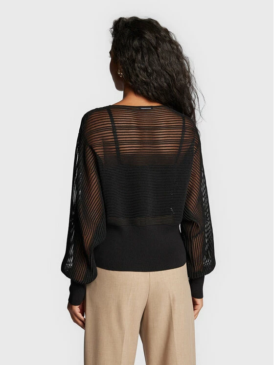 Sisley Γυναίκες Πουλόβερ 11APM1018 Μαύρο Relaxed Fit 5 Sisley Γυναίκες Πουλόβερ 11APM1018 Μαύρο Relaxed Fit - Image 3