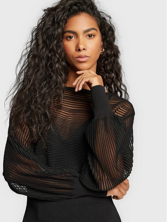 Sisley Γυναίκες Πουλόβερ 11APM1018 Μαύρο Relaxed Fit 6 Sisley Γυναίκες Πουλόβερ 11APM1018 Μαύρο Relaxed Fit - Image 4