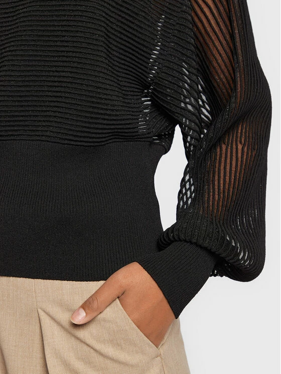 Sisley Γυναίκες Πουλόβερ 11APM1018 Μαύρο Relaxed Fit 7 Sisley Γυναίκες Πουλόβερ 11APM1018 Μαύρο Relaxed Fit - Image 5