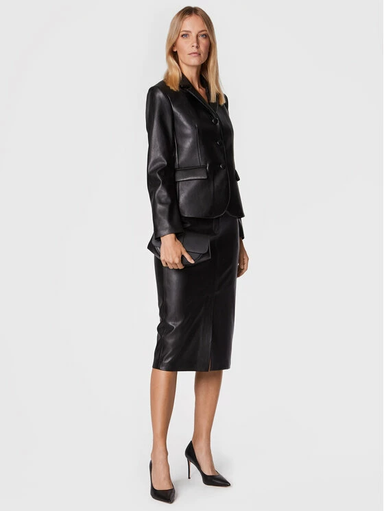 Sisley Γυναίκες Midi Φούστα από απομίμηση δέρματος 4YMKL000M Μαύρο Regular Fit 4 Sisley Γυναίκες Midi Φούστα από απομίμηση δέρματος 4YMKL000M Μαύρο Regular Fit - Image 2