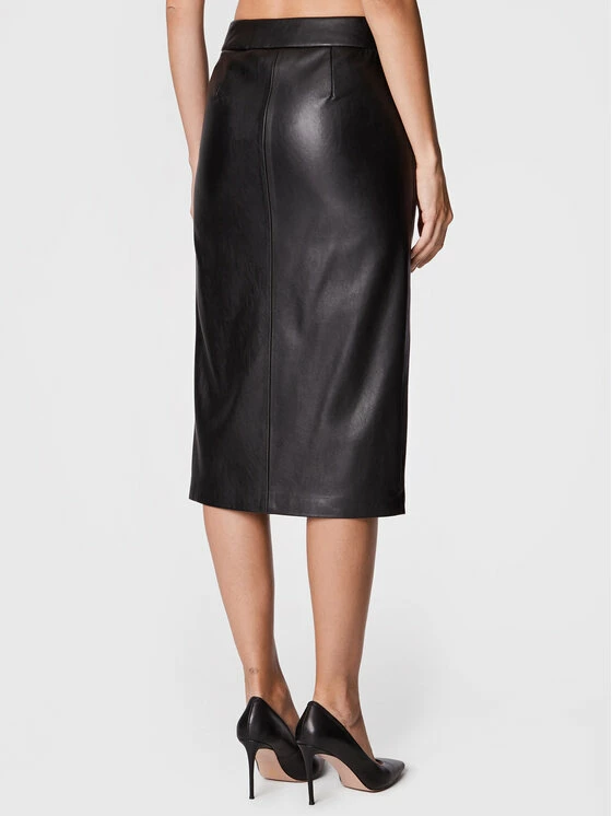 Sisley Γυναίκες Midi Φούστα από απομίμηση δέρματος 4YMKL000M Μαύρο Regular Fit 5 Sisley Γυναίκες Midi Φούστα από απομίμηση δέρματος 4YMKL000M Μαύρο Regular Fit - Image 3