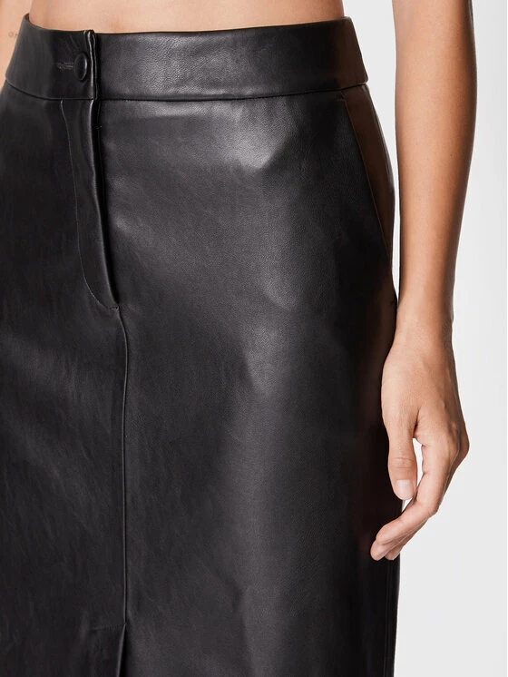 Sisley Γυναίκες Midi Φούστα από απομίμηση δέρματος 4YMKL000M Μαύρο Regular Fit 6 Sisley Γυναίκες Midi Φούστα από απομίμηση δέρματος 4YMKL000M Μαύρο Regular Fit - Image 4