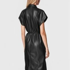 Sisley Γυναίκες Φορέματα σε Στυλ Πουκάμισο & Σεμιζιέ Φόρεμα από απομίμηση δέρματος 4MTMLV01Q Μαύρο Regular Fit -Sisley Εκπτώσεις unnamed file 276