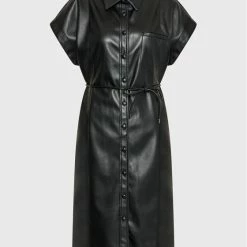 Sisley Γυναίκες Φορέματα σε Στυλ Πουκάμισο & Σεμιζιέ Φόρεμα από απομίμηση δέρματος 4MTMLV01Q Μαύρο Regular Fit -Sisley Εκπτώσεις unnamed file 278