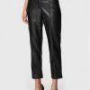 Sisley Γυναίκες Δερμάτινα Παντελόνια Παντελόνι από απομίμηση δέρματος 4MTMLF01Q Μαύρο Regular Fit