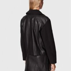 Sisley Γυναίκες Δερμάτινα Μπουφάν Μπουφάν από απομίμηση δέρματος 21DYLN014 Μαύρο Oversize -Sisley Εκπτώσεις unnamed file 297