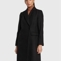 Sisley Γυναίκες Χειμωνιάτικα Παλτά Παλτό χειμωνιάτικο 2BOYLN019 Μαύρο Regular Fit