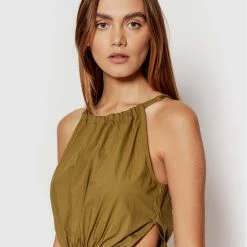 Sisley Γυναίκες Καλοκαιρινά Φορέματα Φόρεμα καλοκαιρινό 4JOZLV00U Καφέ Regular Fit -Sisley Εκπτώσεις unnamed file 341