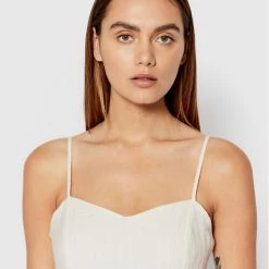 Sisley Γυναίκες Καλοκαιρινά Φορέματα Φόρεμα καλοκαιρινό 4XYWLV012 Λευκό Regular Fit -Sisley Εκπτώσεις unnamed file 346