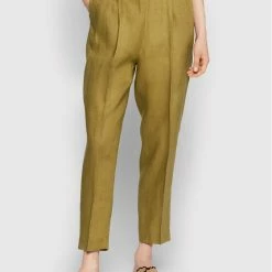 Sisley Γυναίκες Υφασμάτινα Παντελόνια Παντελόνι υφασμάτινο 4AGHLF00S Πράσινο Regular Fit