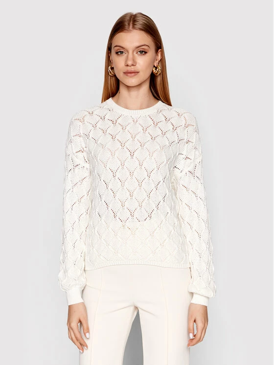 Sisley Γυναίκες Πουλόβερ 101TM1009 Λευκό Boxy Fit 3 Sisley Γυναίκες Πουλόβερ 101TM1009 Λευκό Boxy Fit