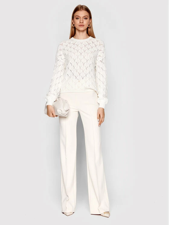 Sisley Γυναίκες Πουλόβερ 101TM1009 Λευκό Boxy Fit 4 Sisley Γυναίκες Πουλόβερ 101TM1009 Λευκό Boxy Fit - Image 2