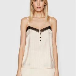 Sisley Γυναίκες Tops Τοπ 5YTLLH003 Μπεζ Relaxed Fit