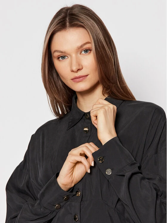 Sisley Γυναίκες Φορέματα σε Στυλ Πουκάμισο & Σεμιζιέ Φόρεμα πουκάμισο 48T8LV00M Μαύρο Regular Fit 6 Sisley Γυναίκες Φορέματα σε Στυλ Πουκάμισο & Σεμιζιέ Φόρεμα πουκάμισο 48T8LV00M Μαύρο Regular Fit - Image 4