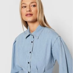 Sisley Γυναίκες Casual Πουκάμισα Πουκάμισο 5HYRLQ002 Μπλε Regular Fit -Sisley Εκπτώσεις unnamed file 435