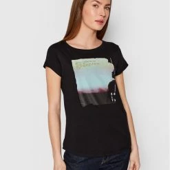 Sisley Γυναίκες T-shirts T-Shirt 3L7NL100V Μαύρο Regular Fit