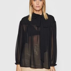 Sisley Γυναίκες Μπλουζάκια Μπλουζάκι 593YLQ004 Μαύρο Regular Fit