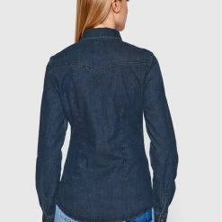 Sisley Γυναίκες Casual Πουκάμισα Τζιν πουκάμισο 52TP5QF66 Μπλε Regular Fit -Sisley Εκπτώσεις unnamed file 459