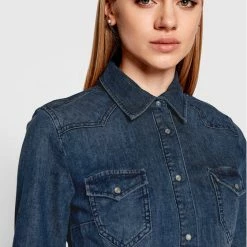 Sisley Γυναίκες Casual Πουκάμισα Τζιν πουκάμισο 52TP5QF66 Μπλε Regular Fit -Sisley Εκπτώσεις unnamed file 460