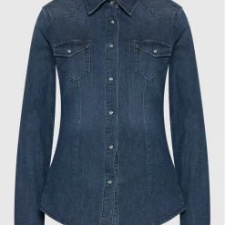 Sisley Γυναίκες Casual Πουκάμισα Τζιν πουκάμισο 52TP5QF66 Μπλε Regular Fit -Sisley Εκπτώσεις unnamed file 461
