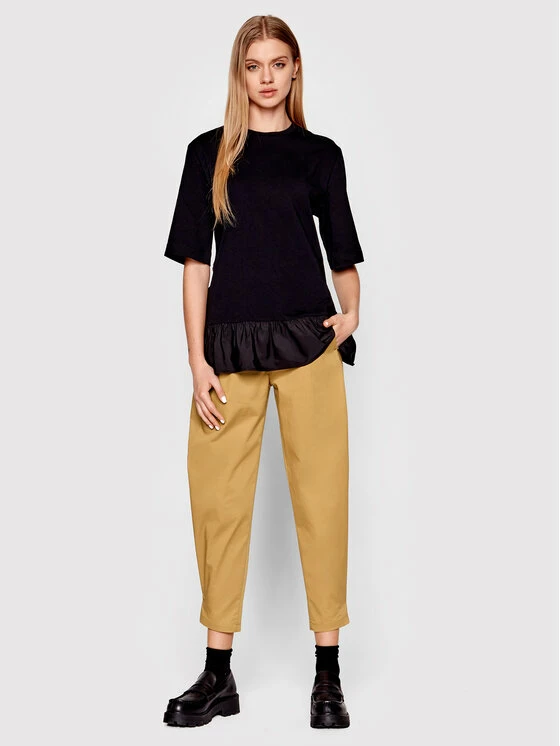 Sisley Γυναίκες Μπλουζάκια Μπλουζάκι 3AIRL1007 Μαύρο Relaxed Fit 4 Sisley Γυναίκες Μπλουζάκια Μπλουζάκι 3AIRL1007 Μαύρο Relaxed Fit - Image 2