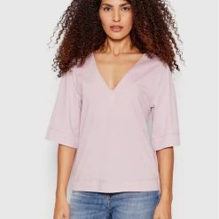 Sisley Γυναίκες T-shirts Μπλουζάκι 3I1XL4161 Μωβ Relaxed Fit