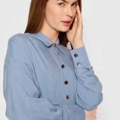 Sisley Γυναίκες Φορέματα σε Στυλ Πουκάμισο & Σεμιζιέ Φόρεμα πουκάμισο 48T8LV00M Μπλε Regular Fit -Sisley Εκπτώσεις unnamed file 520