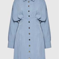 Sisley Γυναίκες Φορέματα σε Στυλ Πουκάμισο & Σεμιζιέ Φόρεμα πουκάμισο 48T8LV00M Μπλε Regular Fit -Sisley Εκπτώσεις unnamed file 521