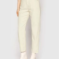 Sisley Γυναίκες Boyfriends Τζιν 4ZN5576X7 Μπεζ Mom Fit