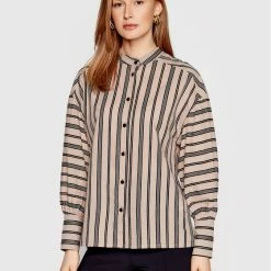 Sisley Γυναίκες Casual Πουκάμισα Πουκάμισο 5EPALQ005 Μπεζ Relaxed Fit