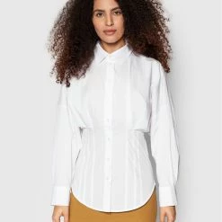 Sisley Γυναίκες Casual Πουκάμισα Πουκάμισο 51T35QF17 Λευκό Regular Fit