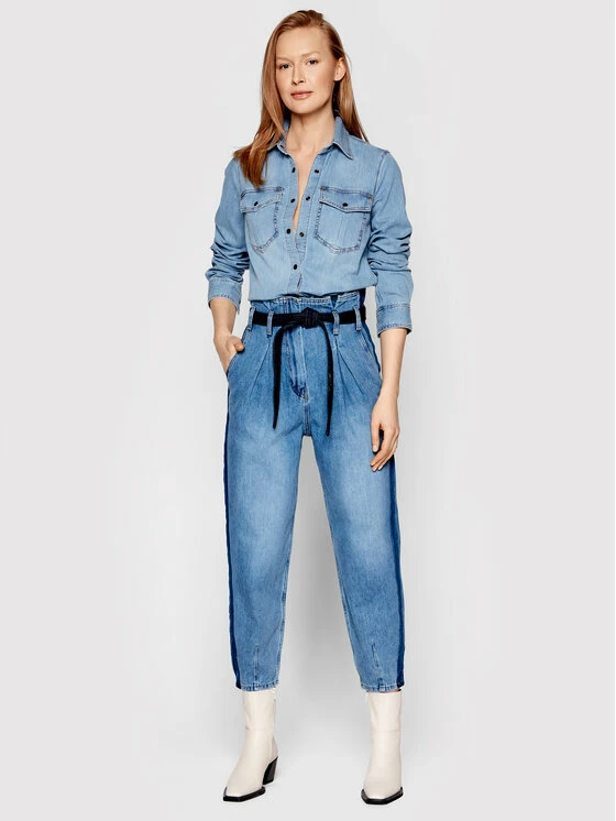 Sisley Γυναίκες Casual Πουκάμισα Πουκάμισο 52TPLQ00Q Μπλε Regular Fit 4 Sisley Γυναίκες Casual Πουκάμισα Πουκάμισο 52TPLQ00Q Μπλε Regular Fit - Image 2