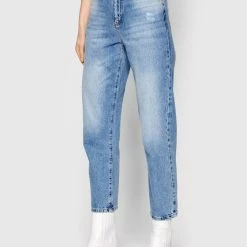 Sisley Γυναίκες Boyfriends Τζιν 4ZOLLE003 Μπλε Mom Fit