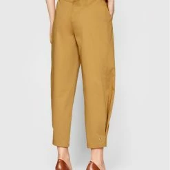 Sisley Γυναίκες Υφασμάτινα Παντελόνια Παντελόνι υφασμάτινο 4FETLF00B Καφέ Relaxed Fit -Sisley Εκπτώσεις unnamed file 579