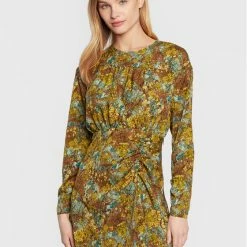 Sisley Γυναίκες Καθημερινά Φορέματα Φόρεμα καθημερινό 4T64LV01V Πράσινο Regular Fit