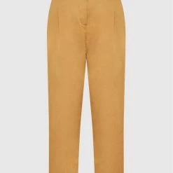 Sisley Γυναίκες Υφασμάτινα Παντελόνια Παντελόνι υφασμάτινο 4FETLF00B Καφέ Relaxed Fit -Sisley Εκπτώσεις unnamed file 582