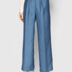 Sisley Γυναίκες Υφασμάτινα Παντελόνια Παντελόνι υφασμάτινο 466SLF00I Μπλε Slim Fit