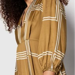 Sisley Γυναίκες Καθημερινά Φορέματα Φόρεμα καθημερινό 4F0SLV00J Καφέ Relaxed Fit -Sisley Εκπτώσεις unnamed file 616