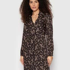 Sisley Γυναίκες Φορέματα σε Στυλ Πουκάμισο & Σεμιζιέ Φόρεμα πουκάμισο 4OIJLV00B Μαύρο Regular Fit