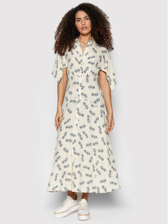 Sisley Γυναίκες Φορέματα σε Στυλ Πουκάμισο & Σεμιζιέ Φόρεμα πουκάμισο 4JDHLV00C Μπεζ Regular Fit 4 Sisley Γυναίκες Φορέματα σε Στυλ Πουκάμισο & Σεμιζιέ Φόρεμα πουκάμισο 4JDHLV00C Μπεζ Regular Fit - Image 2