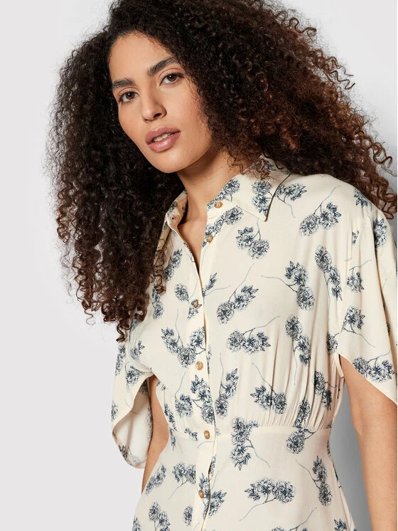 Sisley Γυναίκες Φορέματα σε Στυλ Πουκάμισο & Σεμιζιέ Φόρεμα πουκάμισο 4JDHLV00C Μπεζ Regular Fit 6 Sisley Γυναίκες Φορέματα σε Στυλ Πουκάμισο & Σεμιζιέ Φόρεμα πουκάμισο 4JDHLV00C Μπεζ Regular Fit - Image 4