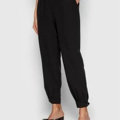 Sisley Γυναίκες Υφασμάτινα Παντελόνια Παντελόνι υφασμάτινο 4KVXLF00C Μαύρο Relaxed Fit