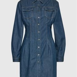 Sisley Γυναίκες Φορέματα σε Στυλ Πουκάμισο & Σεμιζιέ Φόρεμα τζιν 4HYRLV00O Σκούρο μπλε Regular Fit -Sisley Εκπτώσεις unnamed file 652