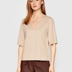 Sisley Γυναίκες T-shirts Μπλουζάκι 3I1XL4161 Μπεζ Regular Fit