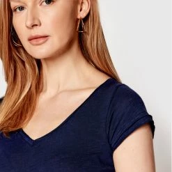 Sisley Γυναίκες T-shirts T-Shirt 3TNHL4007 Σκούρο μπλε Regular Fit -Sisley Εκπτώσεις unnamed file 675