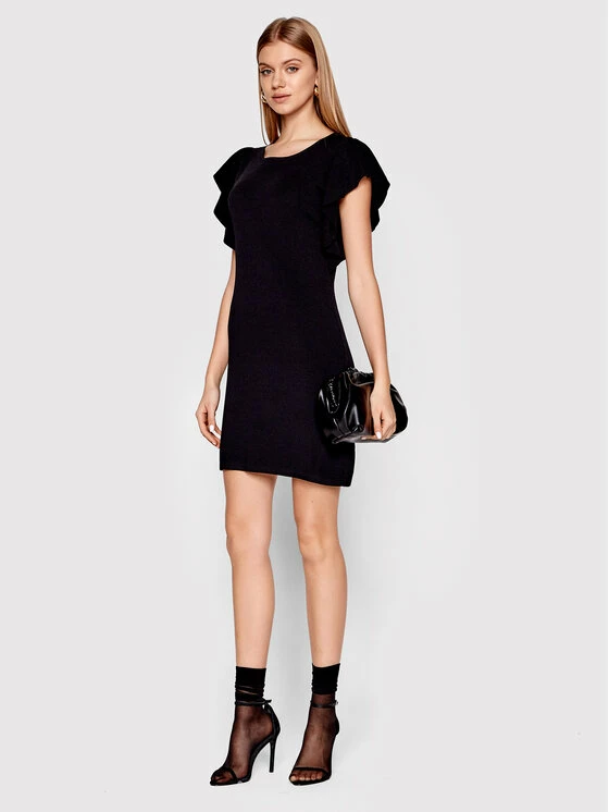 Sisley Γυναίκες Πλεκτά Φορέματα Φόρεμα υφασμάτινο 11APMV002 Μαύρο Regular Fit 4 Sisley Γυναίκες Πλεκτά Φορέματα Φόρεμα υφασμάτινο 11APMV002 Μαύρο Regular Fit - Image 2