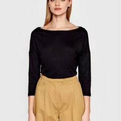 Sisley Γυναίκες Μπλουζάκια Μπλουζάκι 3TNHL12EE Μαύρο Regular Fit